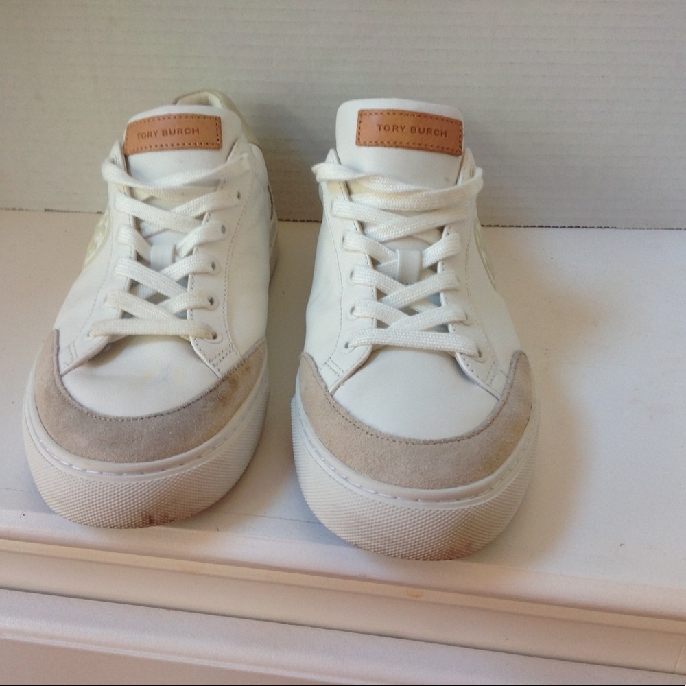 Tory Burch White Howell Court Sneakers Leather
